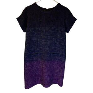 WHIT Whitney Pozgay Shift Dress Women's Size M Ombre Lightweight Career Pockets